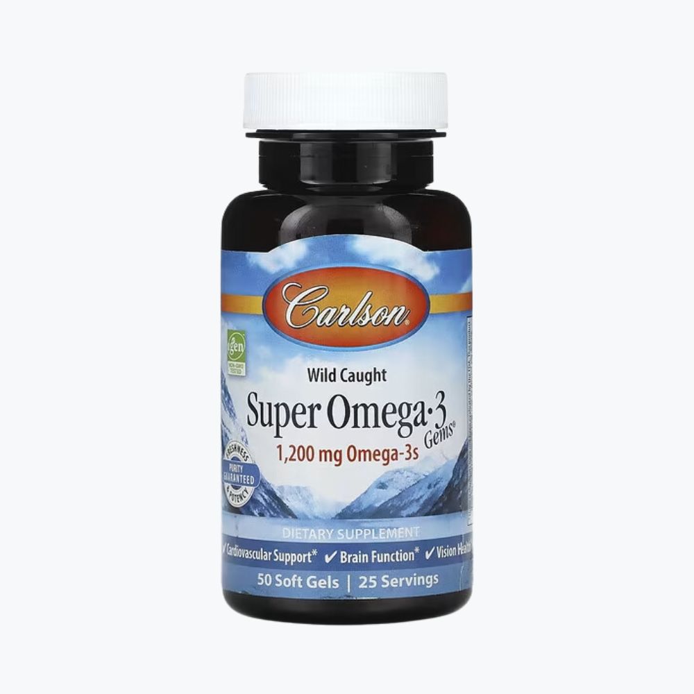 Омега 3 від Carlson, Wild Caught Super Omega-3 Gems, 600 мг, 50 капсул