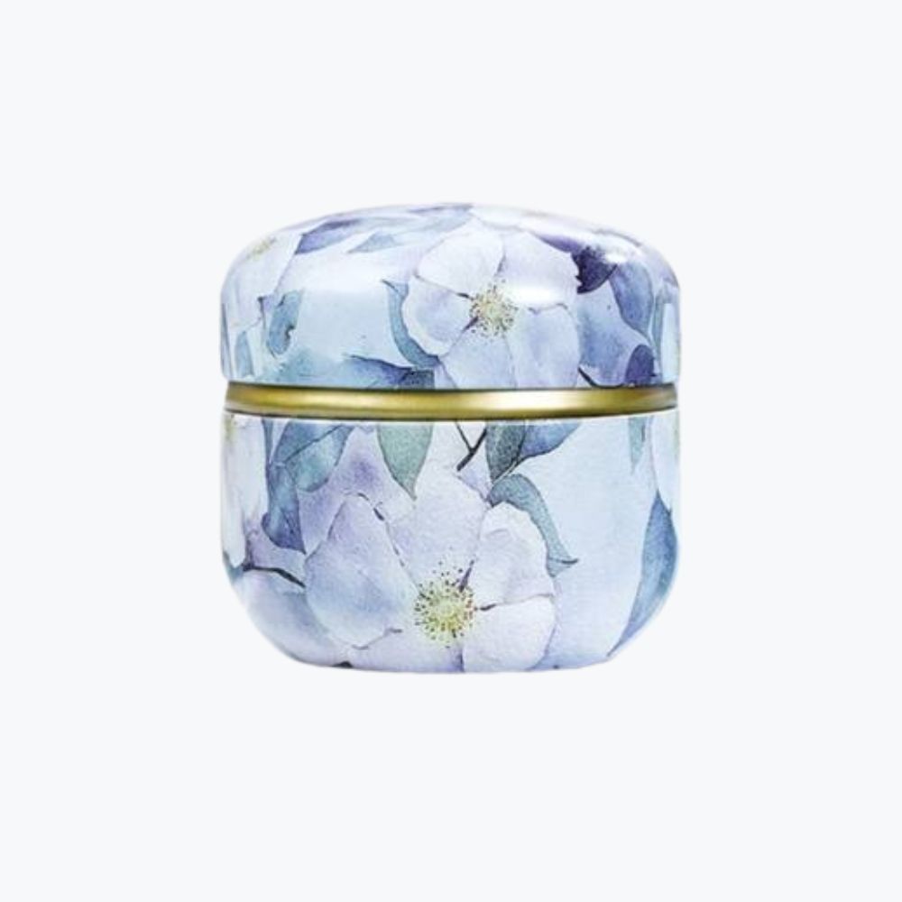 Металева міні-баночка з квітковим візерунком для чая