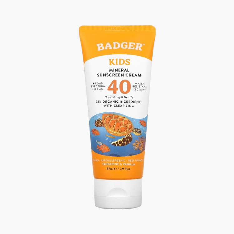 Сонцезахисний крем для дітей від Badger SPF 40, Tangerine and Vanilla