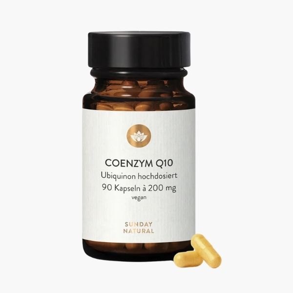 Коэнзим Q10 200 мг от Sunday Natural – для выносливости, энергии и здорового сердца | Coenzyme Q10 Ubiquinone 200mg | 90 капсул