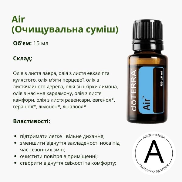 dōTERRA Air – суміш ефірних олій для підтримки дихальної системи | 15 ml